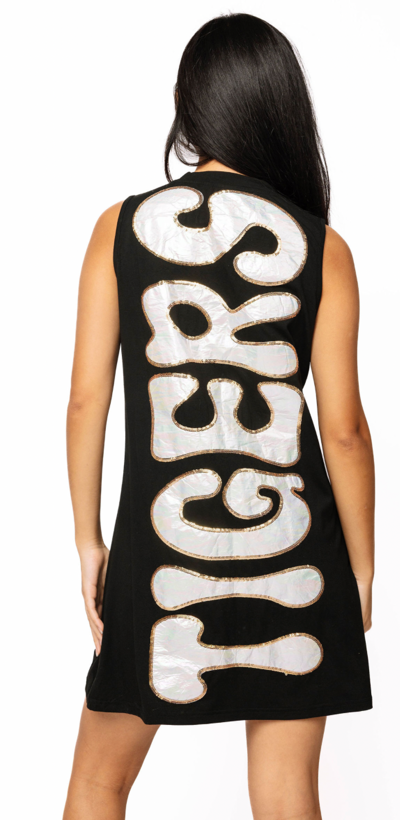 Licensed Sample - Black Iridescent 'Mizzou Tigers' Tank Dress