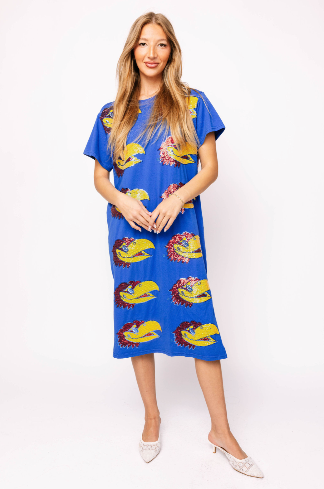 Licensed Sample -  Kansas Mascot Midi Tee Dress