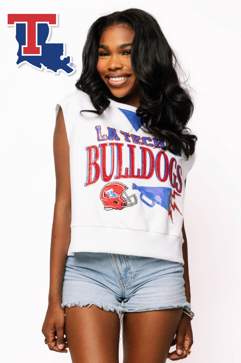 Licensed Sample - LA Tech Megaphone and Icons V Sweatshirt Tank