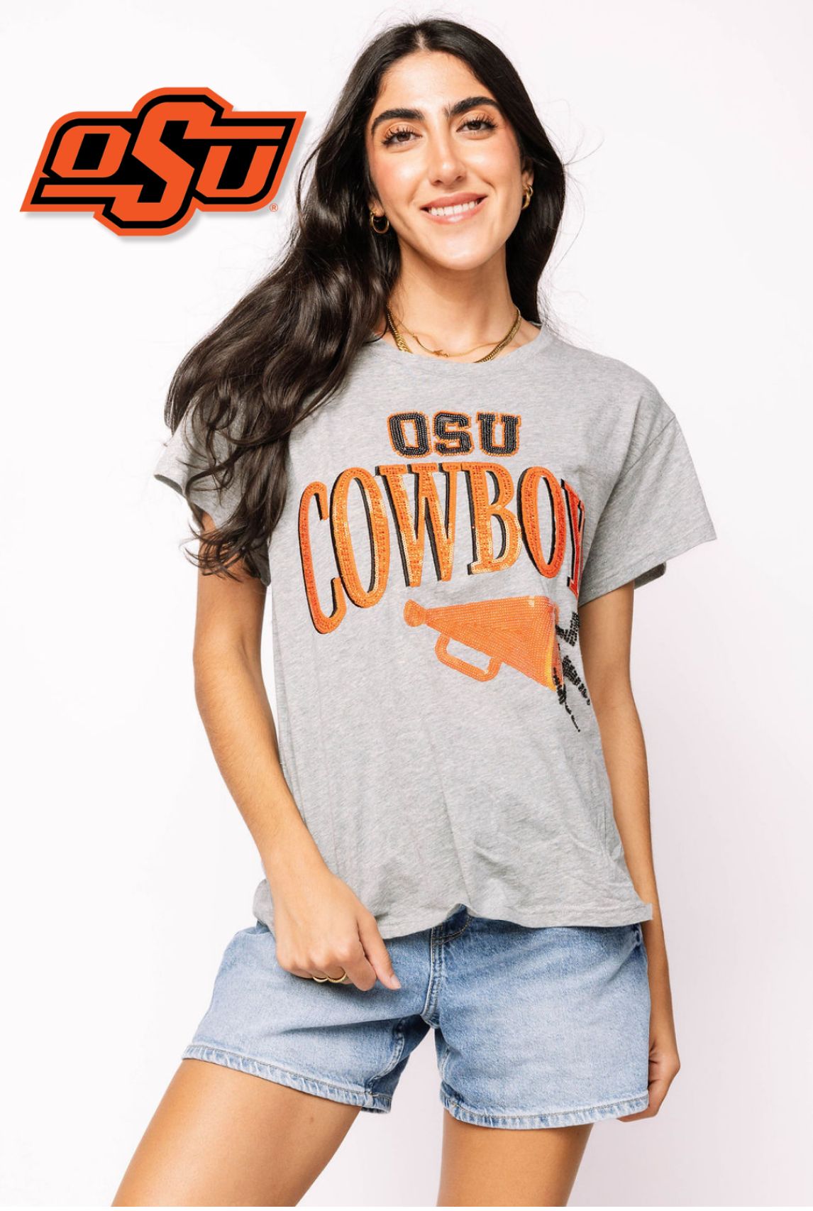 Licensed Sample - OK State Megaphone and Icons Tee