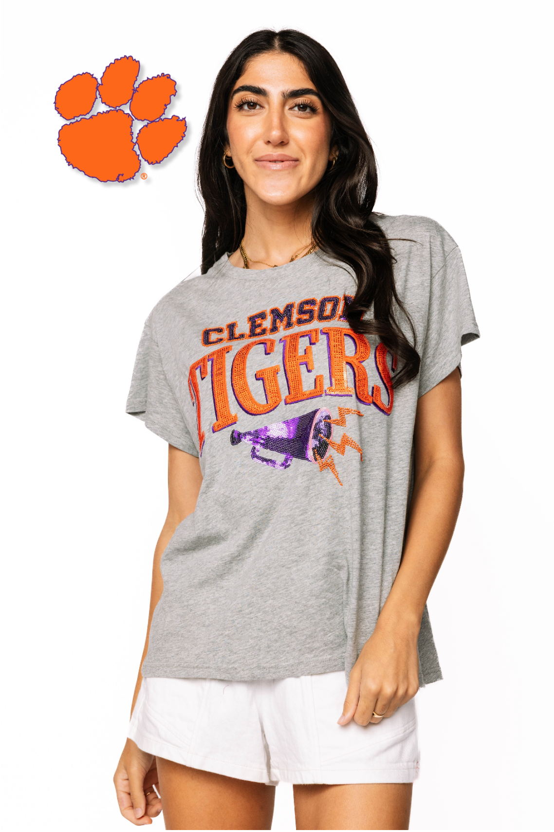 Licensed Sample - Clemson Megaphone and Icons Tee