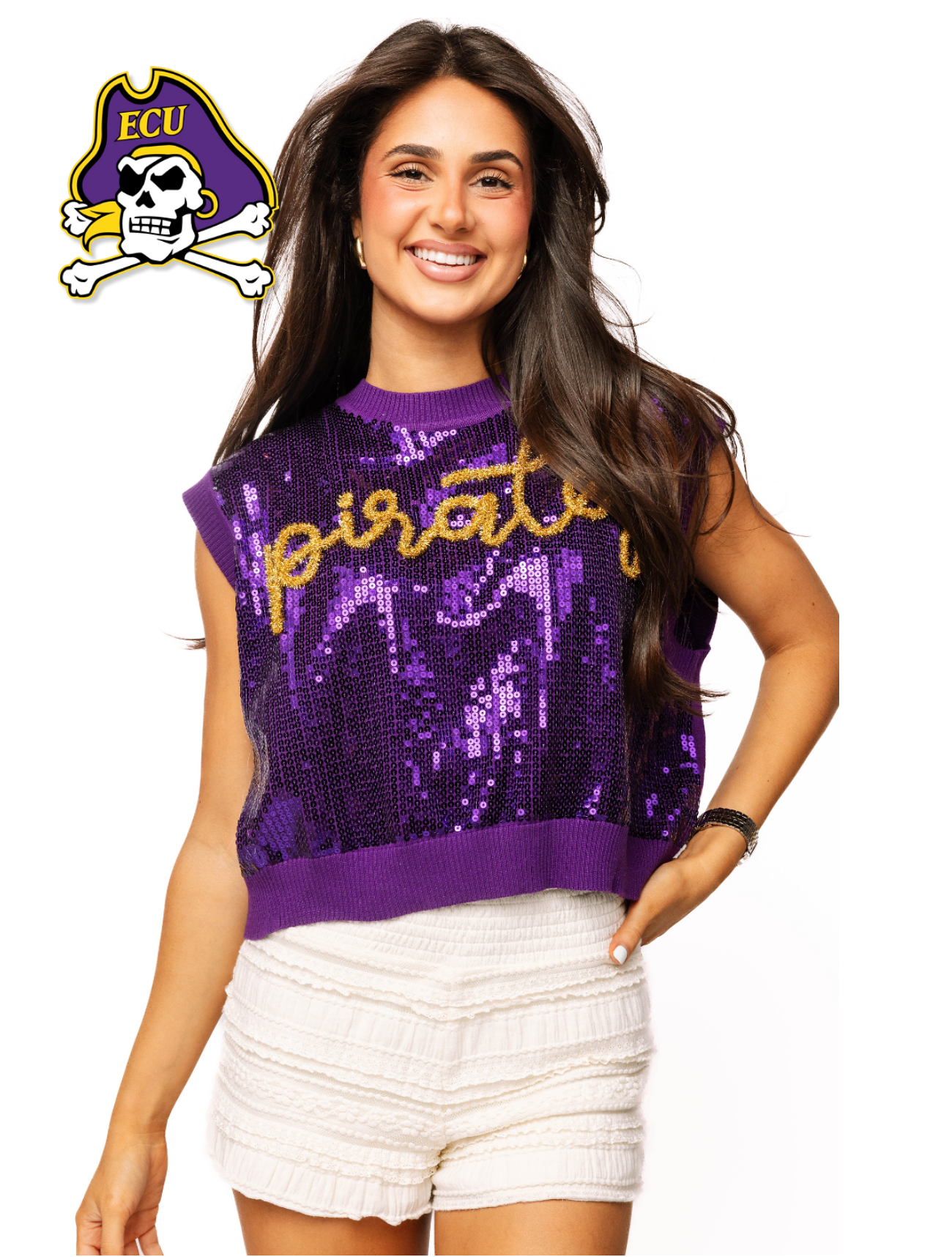 Licensed Sample - Purple 'Pirates' Full Sequin Vest