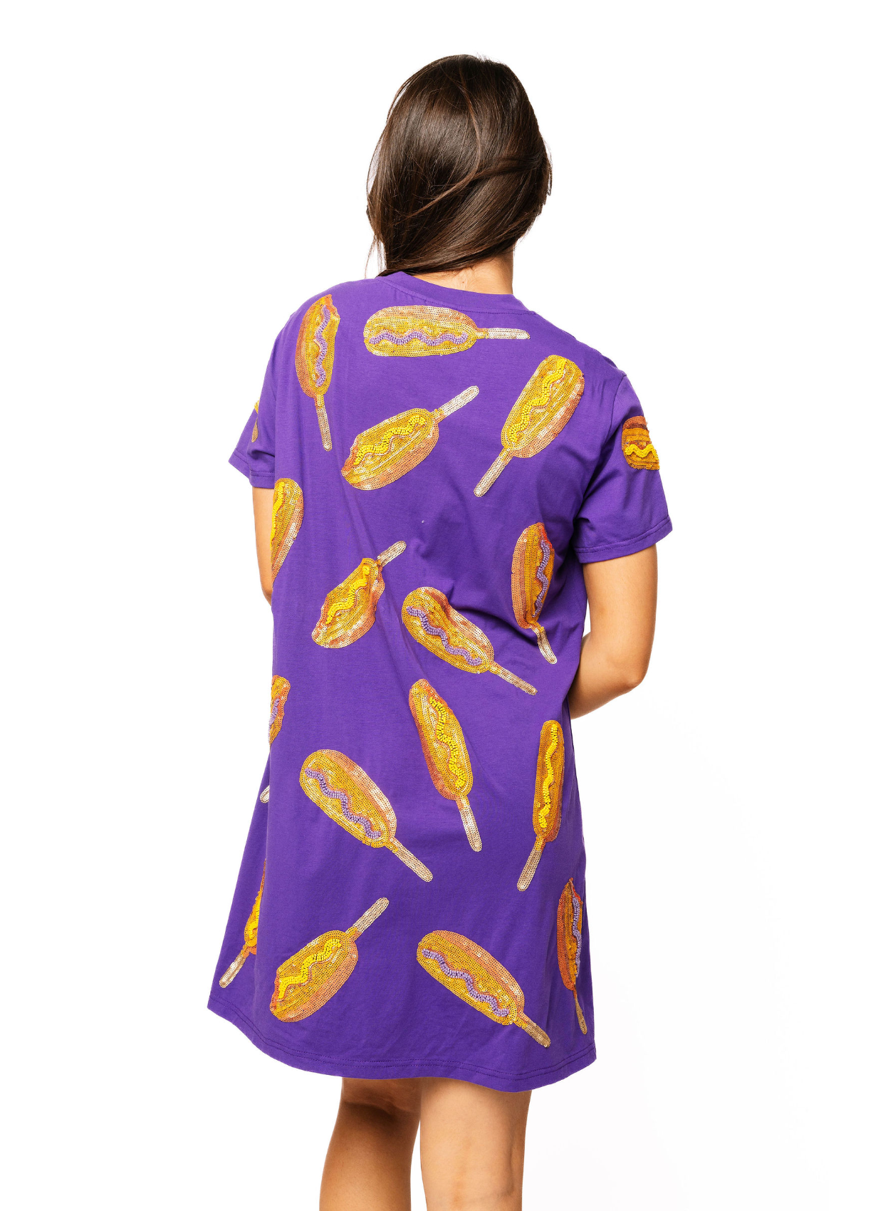 SAMPLE - Purple Scatter Corndog Tee Dress