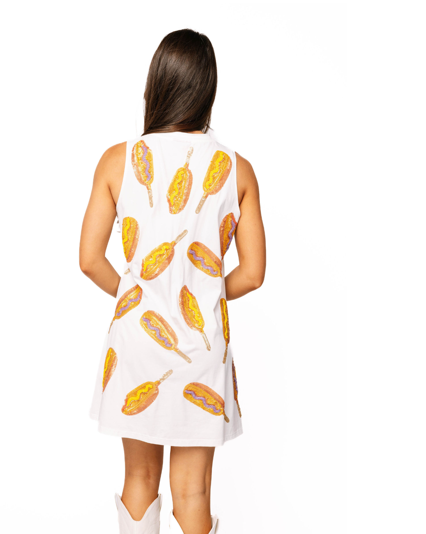 SAMPLE - White Scatter Corndog Tank Dress