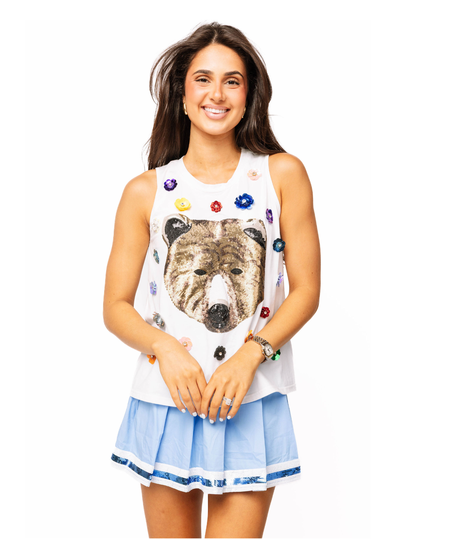 SAMPLE - White Flower Bear Tank