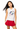 SAMPLE - Crimson Sweatshirt Skort with White Sequin Side Stripe