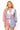 Red, White & Blue Colorblock Stripe Star Collar Cotton Top