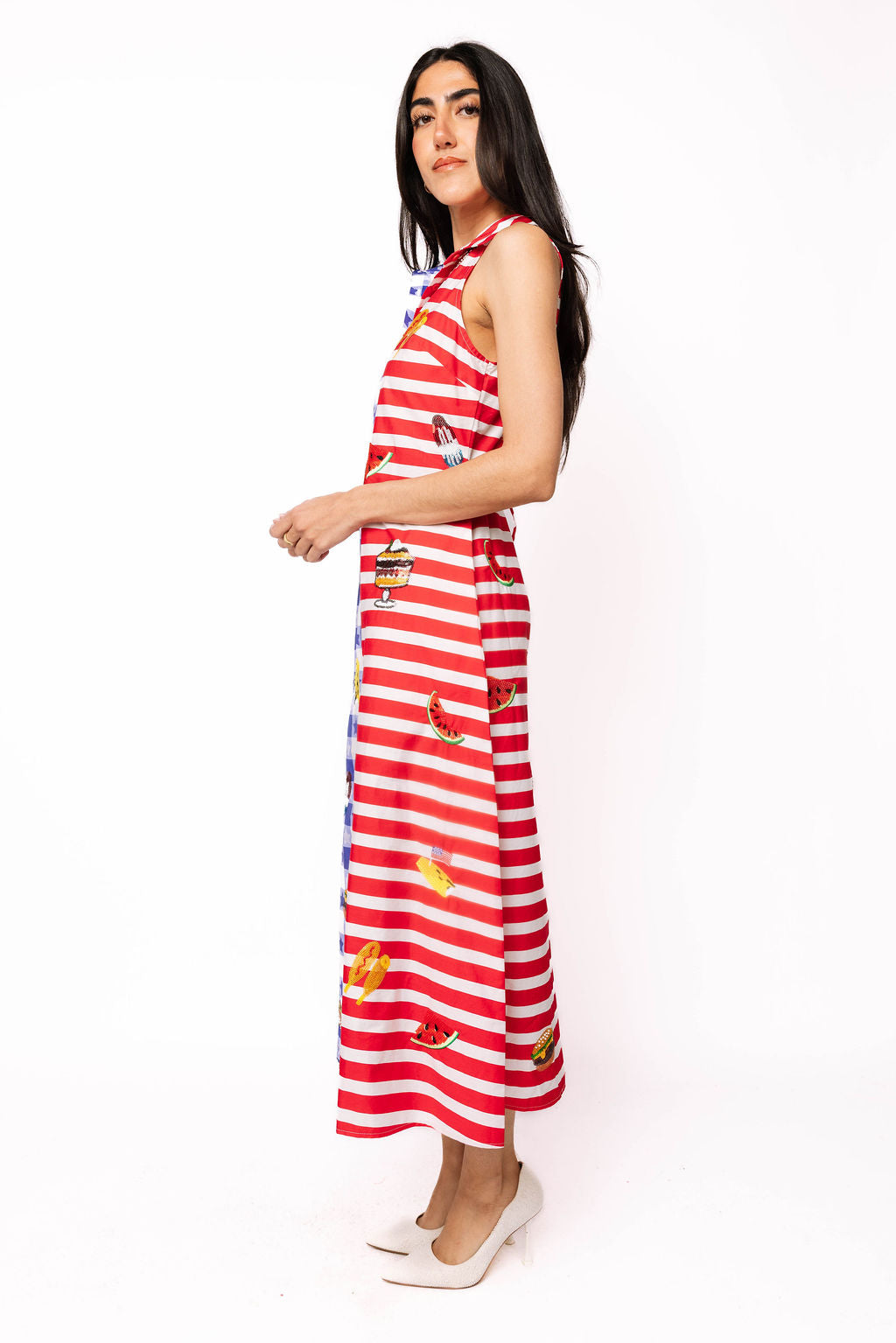 Blue & Red Colorblock USA Food Picnic Cotton Midi Tank Dress – Queen of Sparkles Blue & Red Colorblock USA Food Picnic Cotton Midi Tank Dress – Queen of Sparkles