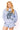 Pale Blue Polka Dot QOS Card Logo Mock Neck Sweatshirt