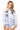 White & Blue Striped Blue Angels Cotton Button Up Top