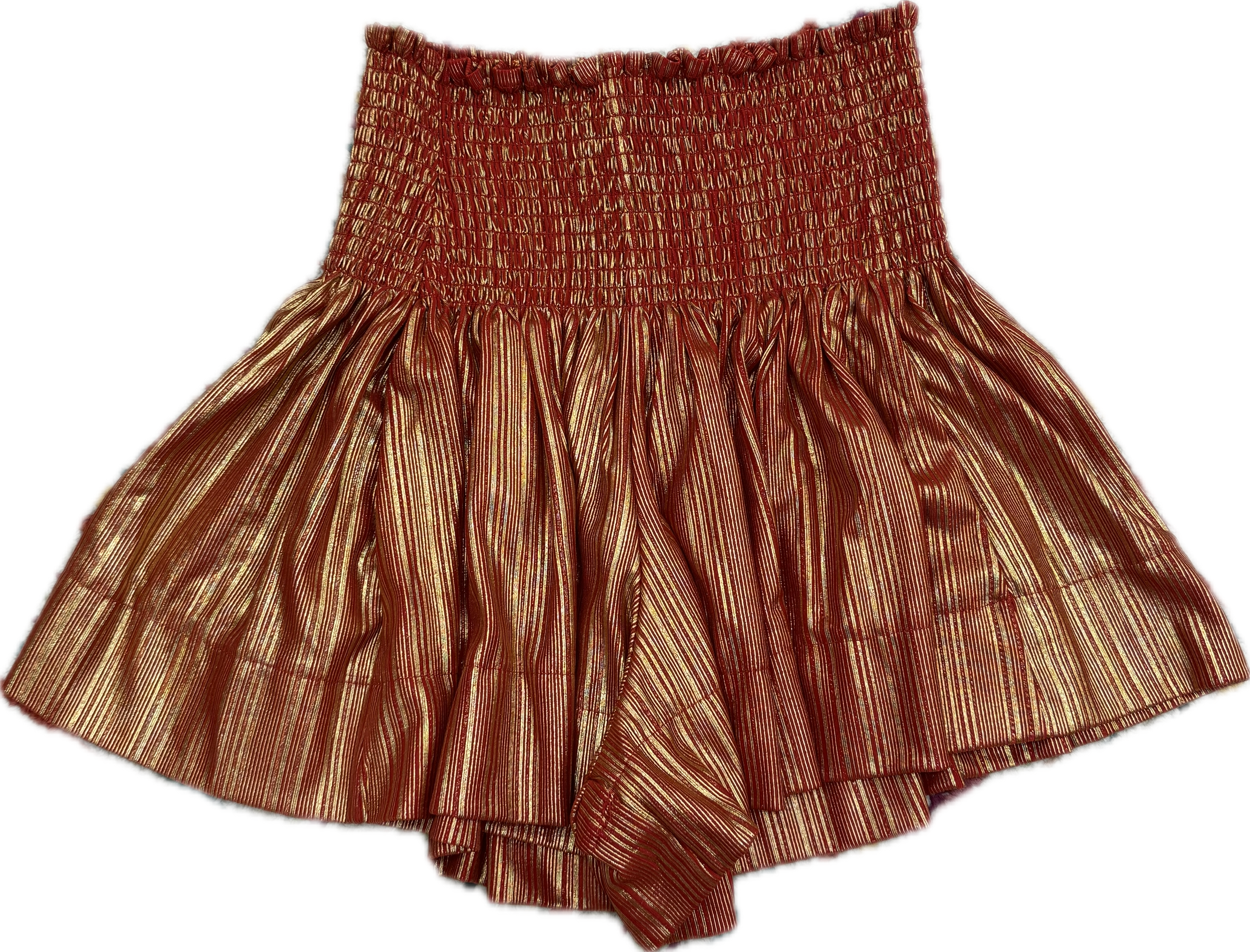 Red & Gold Stripe Swing Short