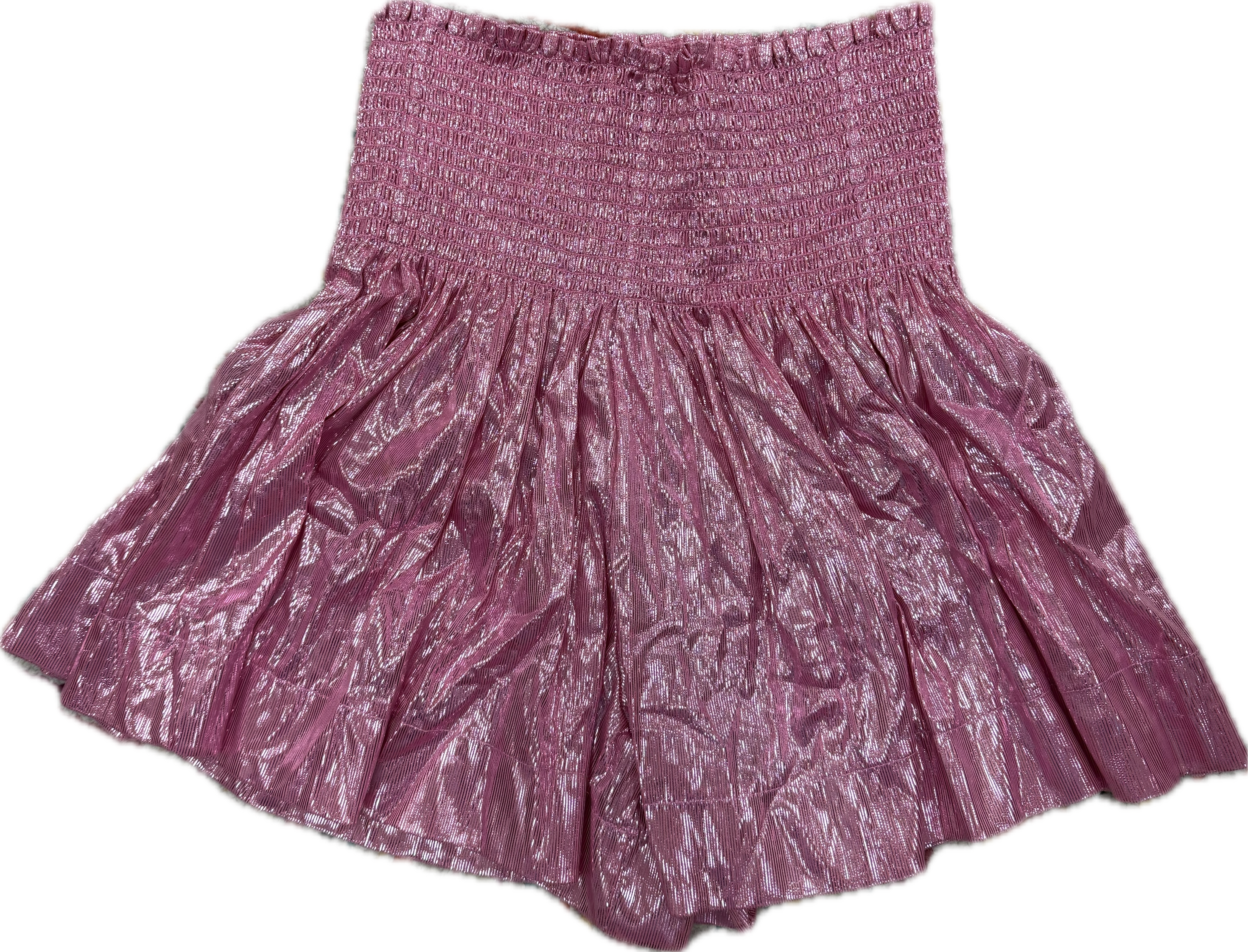 Dark Pink Holo Stripe Swing Short