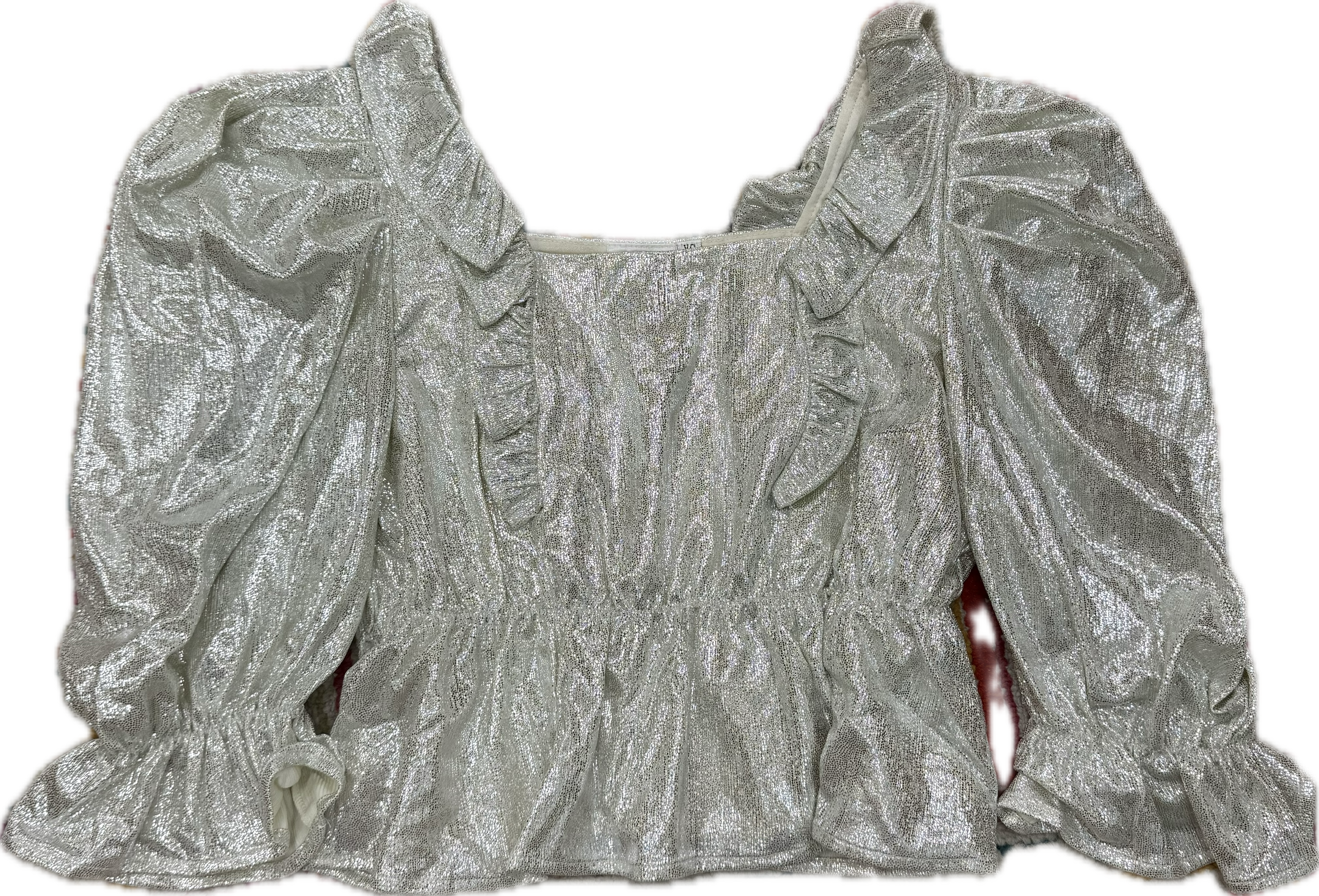 Silver Pebble Ruffle Top