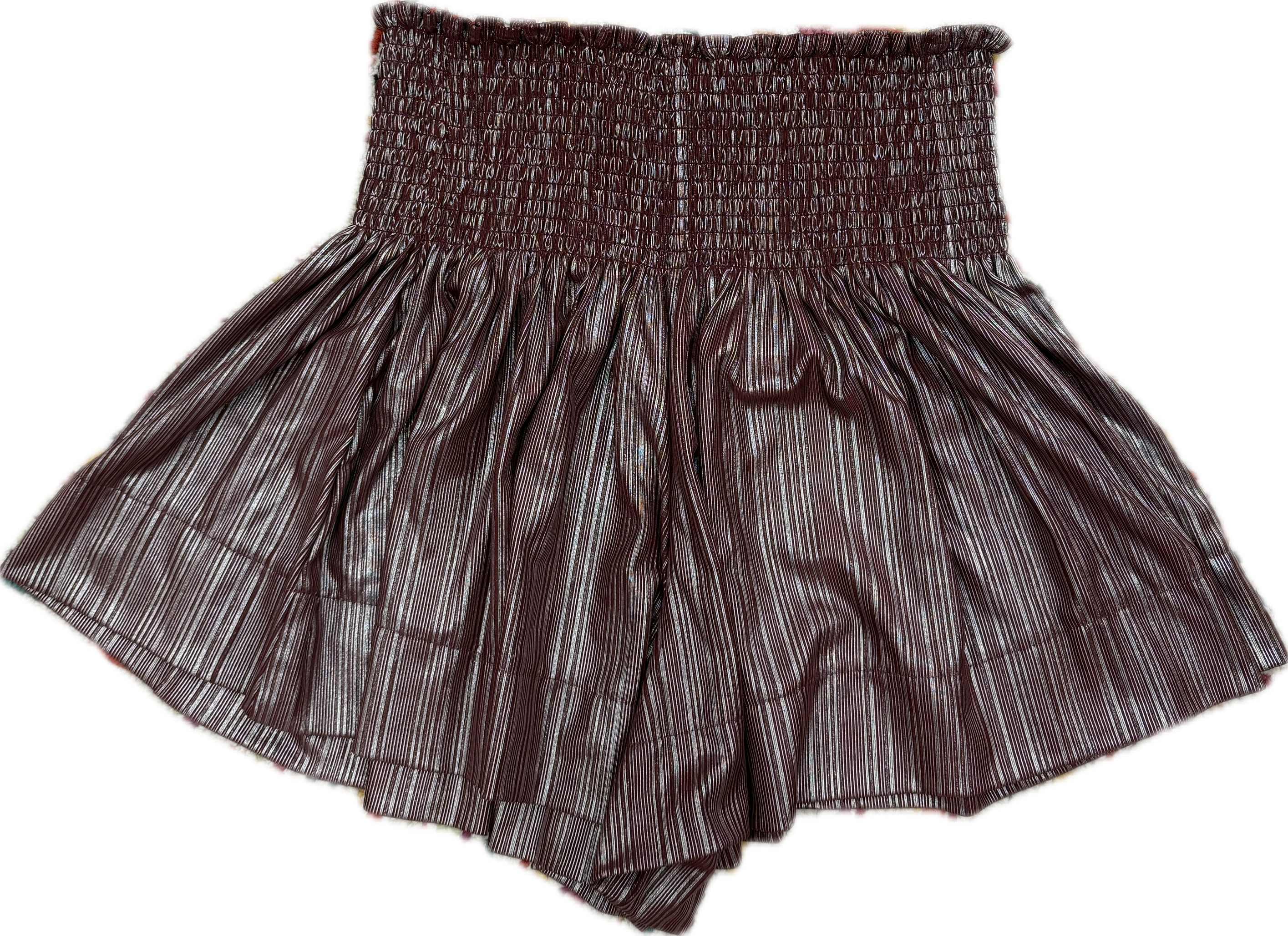 Maroon & Silver Stripe Swing Short