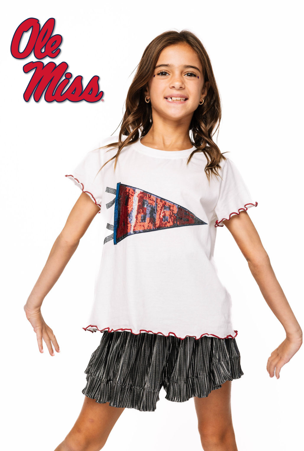 Licensed Kids Ole Miss Pennant Frill Tee
