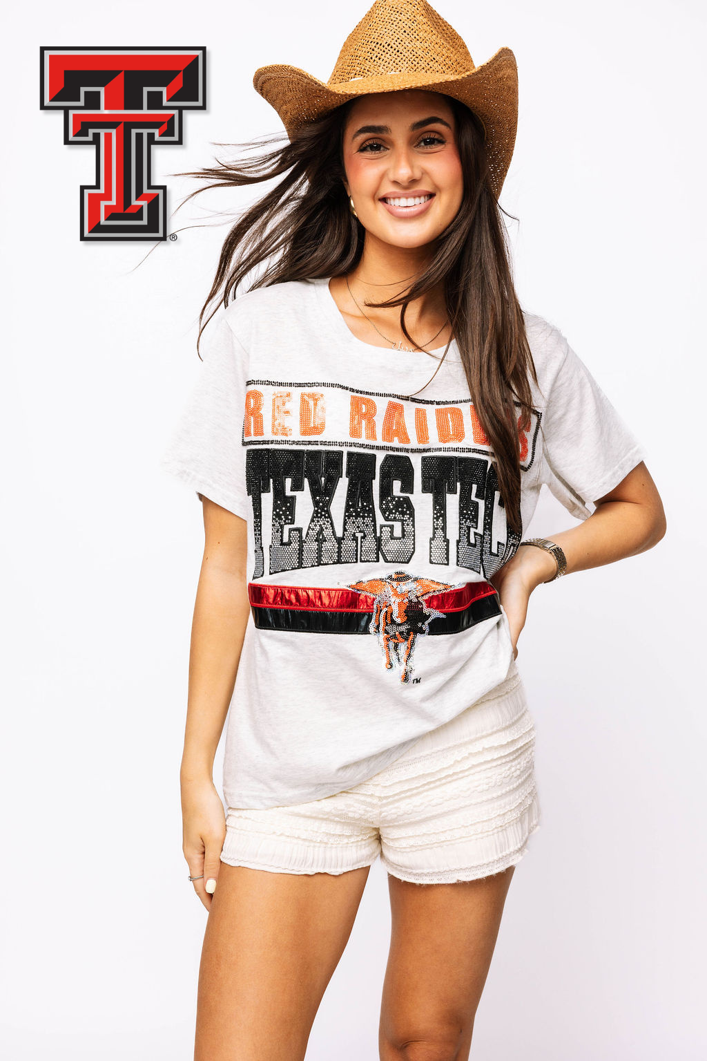 Licensed Grey 'Red Raiders Texas Tech' Vintage Tee