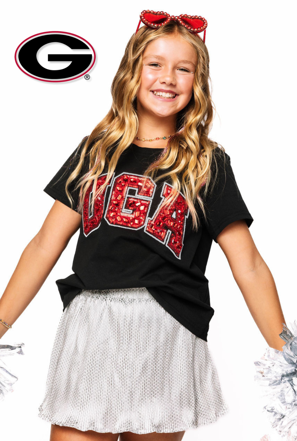 Licensed Kids Black Jewel 'UGA' Tee