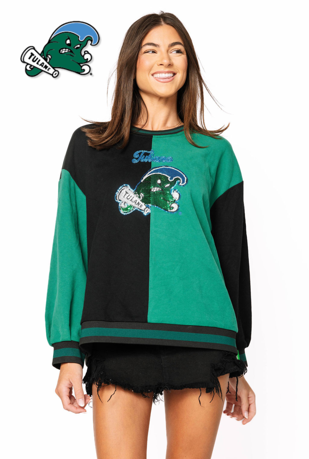 Licensed Sample - Tulane Black Colorblack Sweatshirt