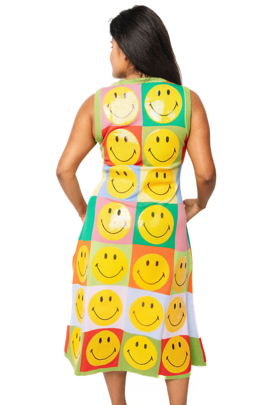 checkered knit midi dress Checkered Knit Midi Dress