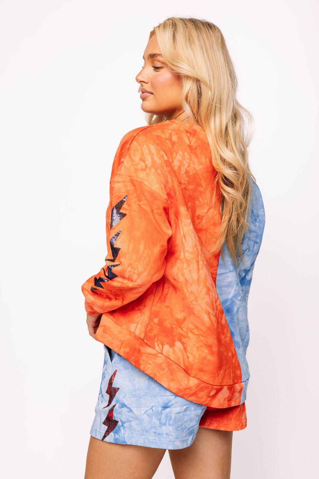 Tie Dye Colorblock Lightning Short