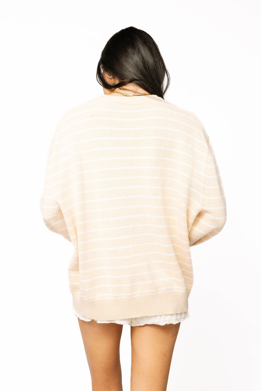 Licensed Sample - SMU Beige Stripe Vintage Team Sweater