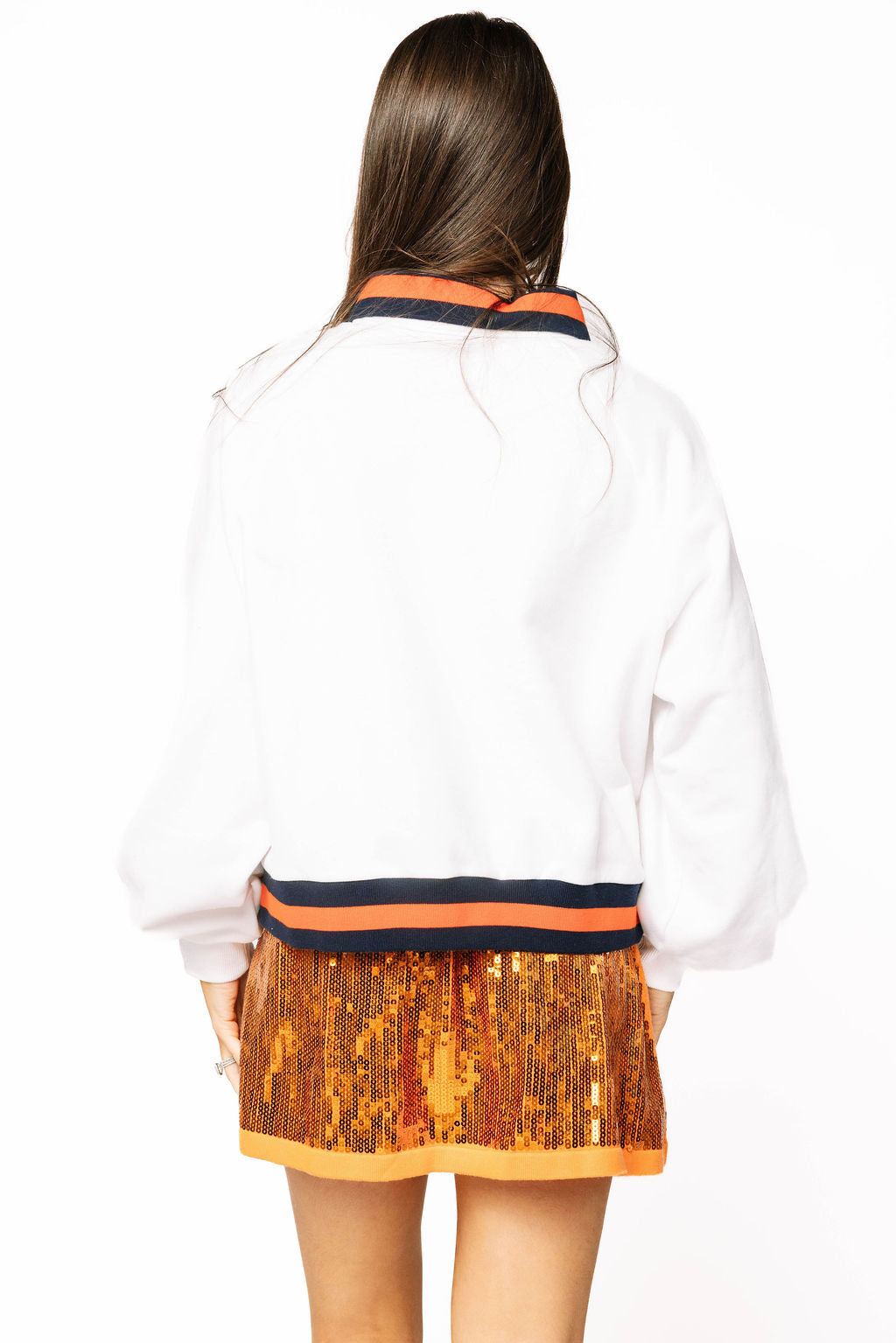 Licensed Sample - Auburn Striped Collar Circular Mascot Sweatshirt