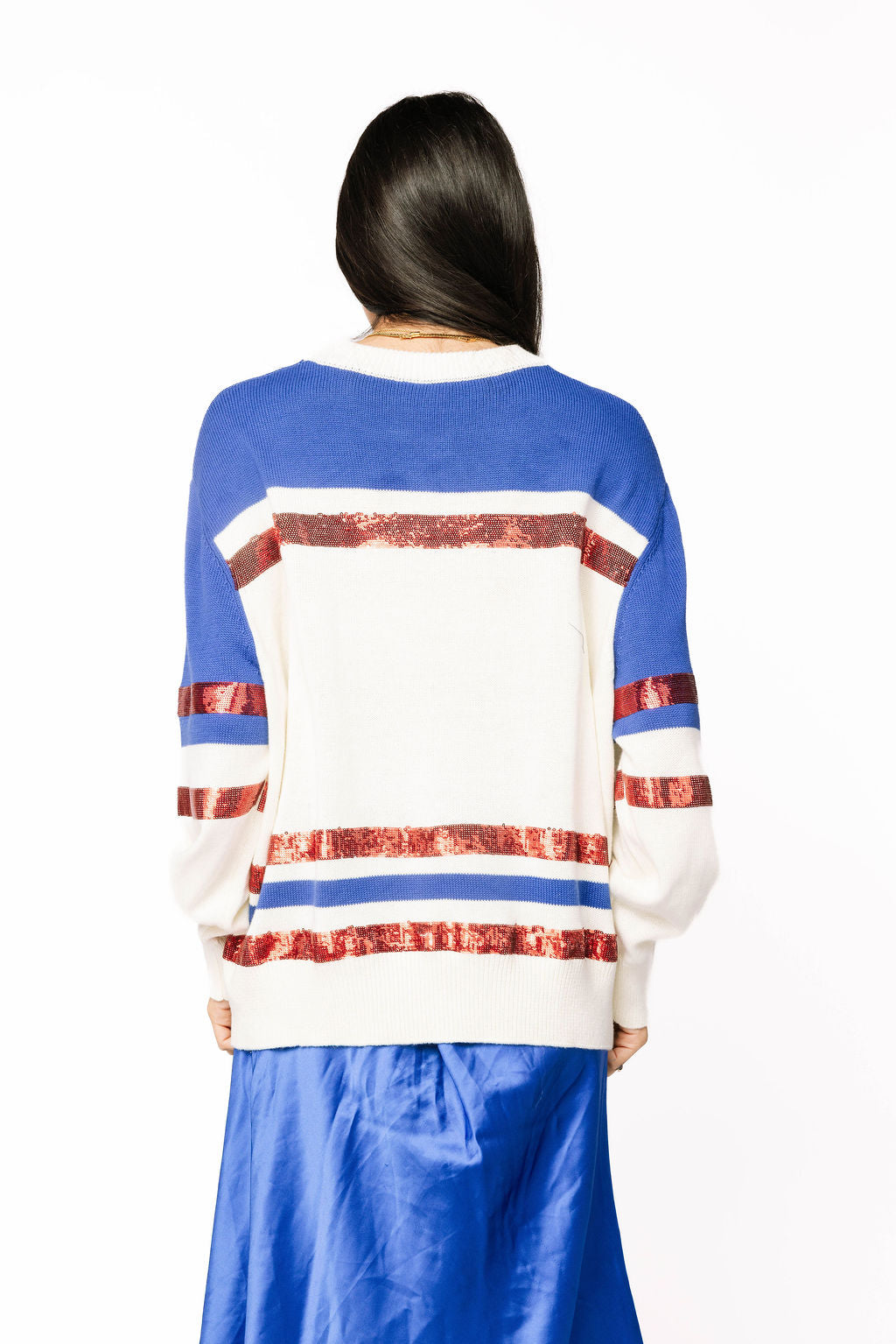 Licensed Sample - SMU Striped Colorblock Sweater