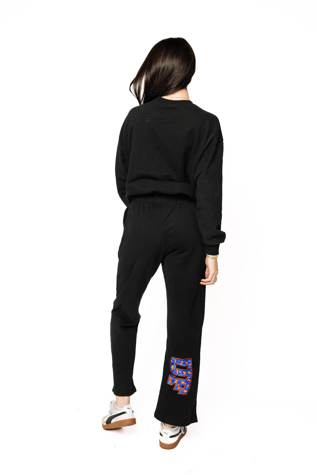 Licensed Sample - Florida Black W/ Multi Jewel Letter Sweatshirt/Pant SET