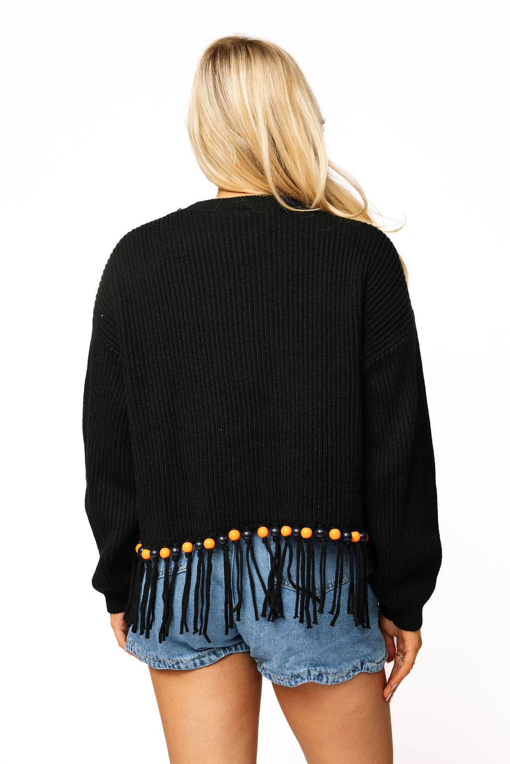 Licensed Sample - Auburn Fringe Bead LS Sweater