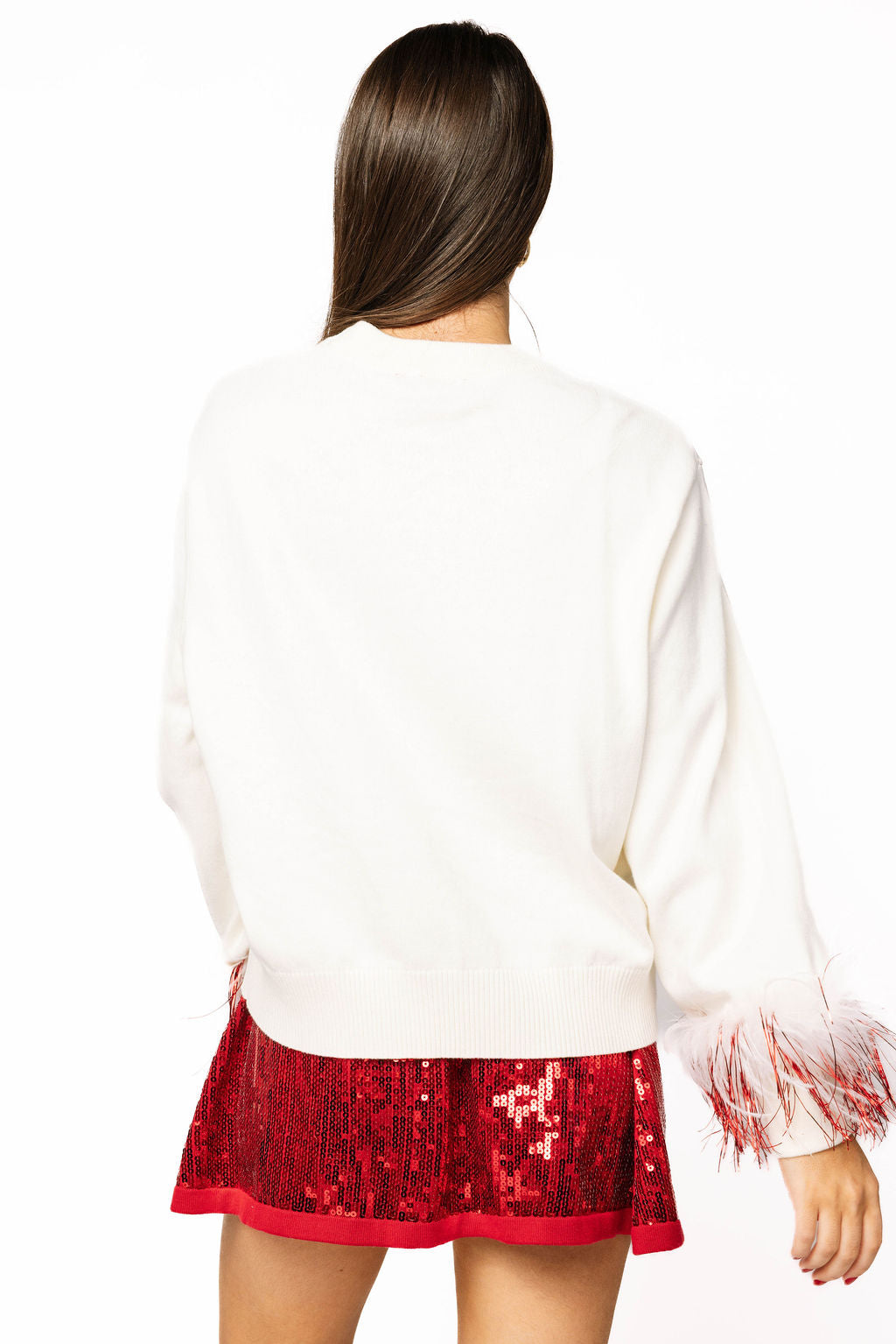 Licensed Sample -SMU Feather Sleeve Sweater