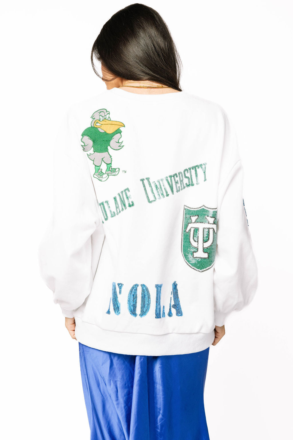 Licensed Sample - Tulane Big Icons Scattered All Over Sweatshirt