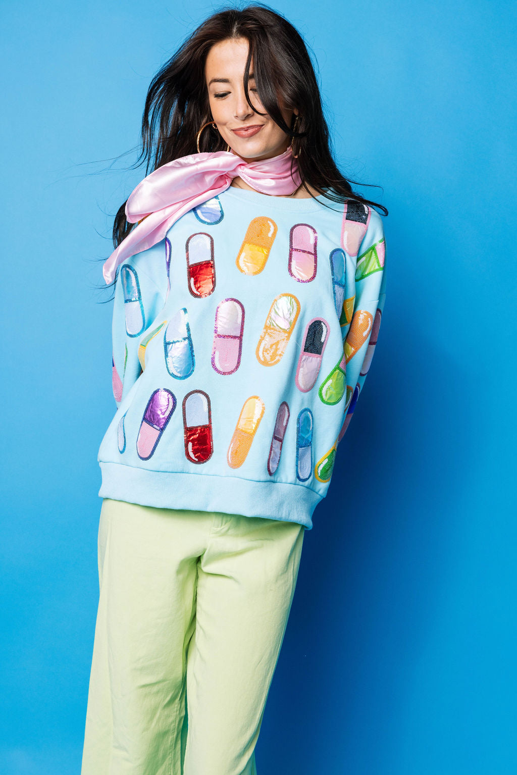 Aqua Multi 'Chill Pill' Sweatshirt