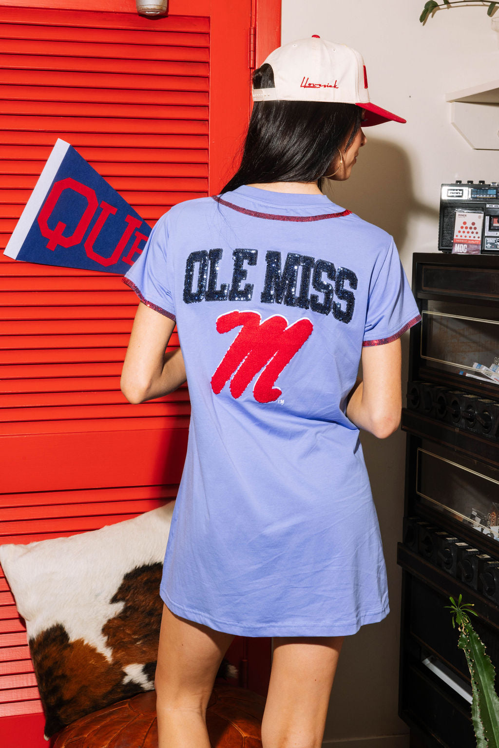 Licensed- Blue Ole Miss Rebels Baseball Jersey Tee Dress