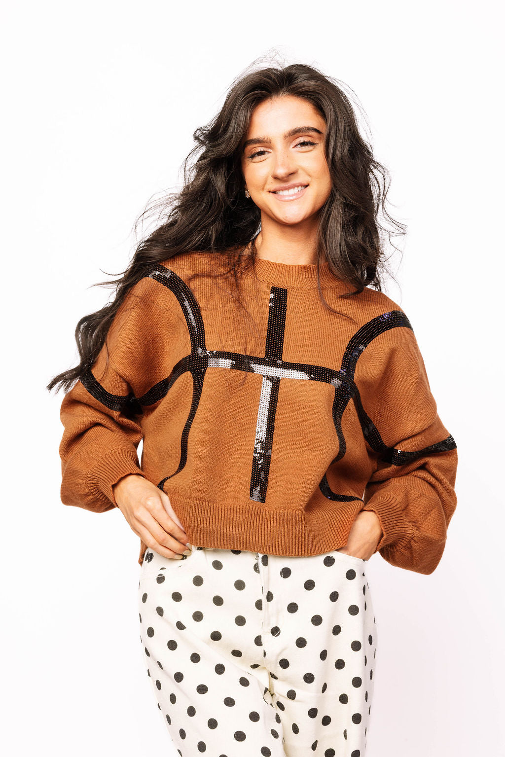 Orange & Black Basketball Sweater