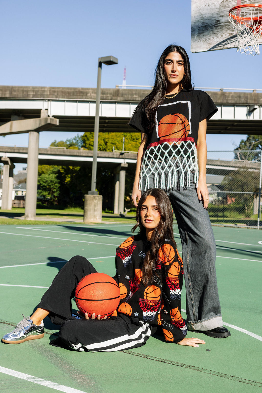 Black Basketball Net Tee