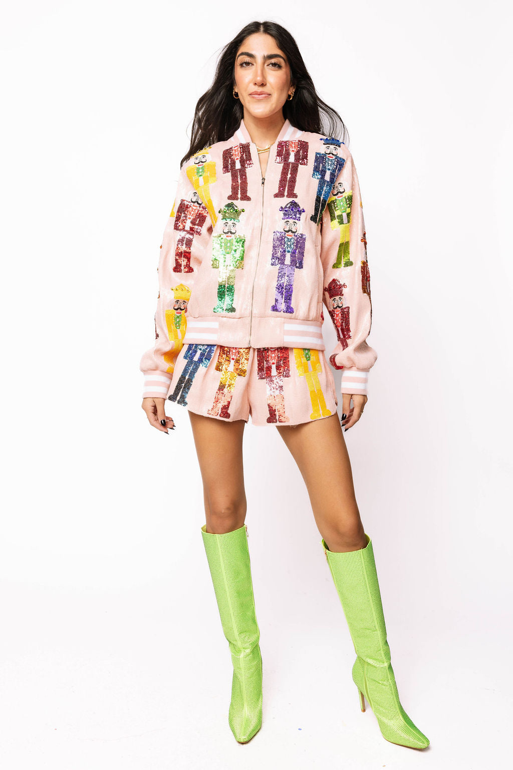 SAMPLE- Full Sequin Peach Multi Nutcracker Short