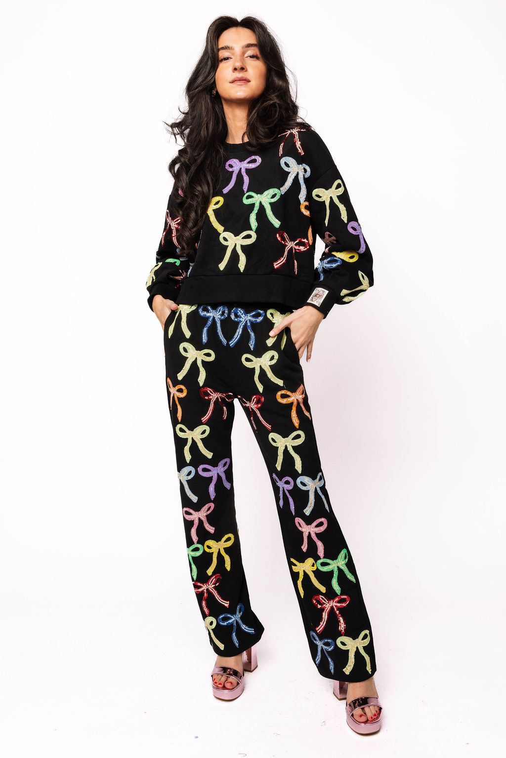 Black Multi Bow Sweatshirt