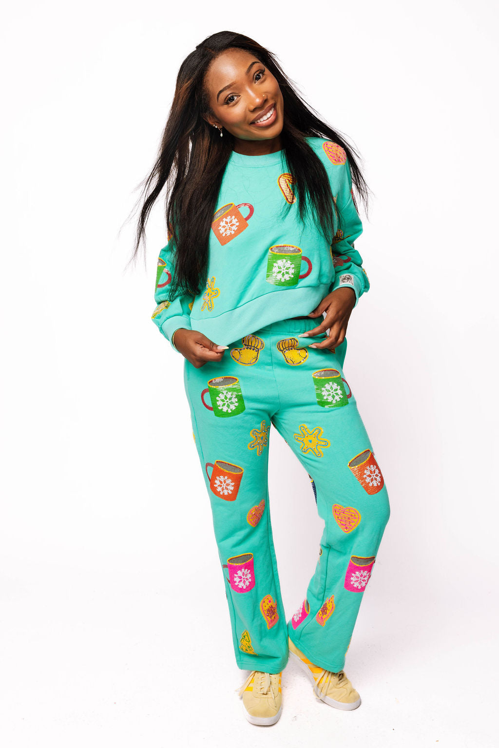 SAMPLE- Spearmint Large Hot Chocolate and Cookies Icon Pant