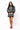 Black & White Nordic Reindeer & Snowflake Multi Trim Tie Dress