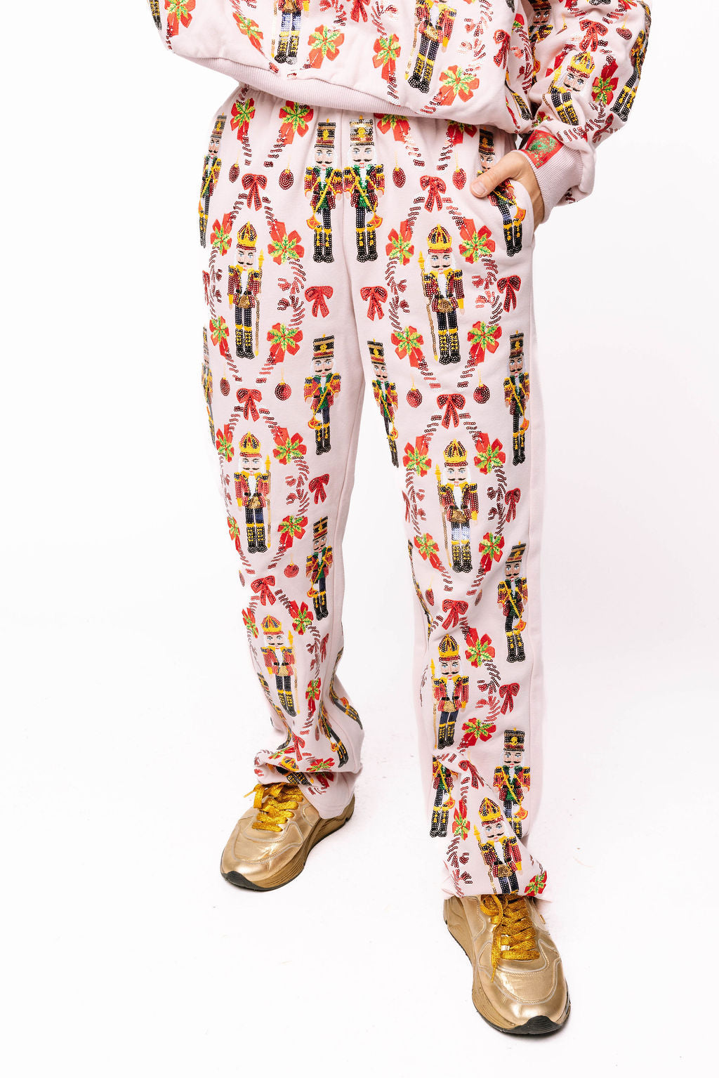 Light Pink Nutcracker & Candy Cane Sweatpant