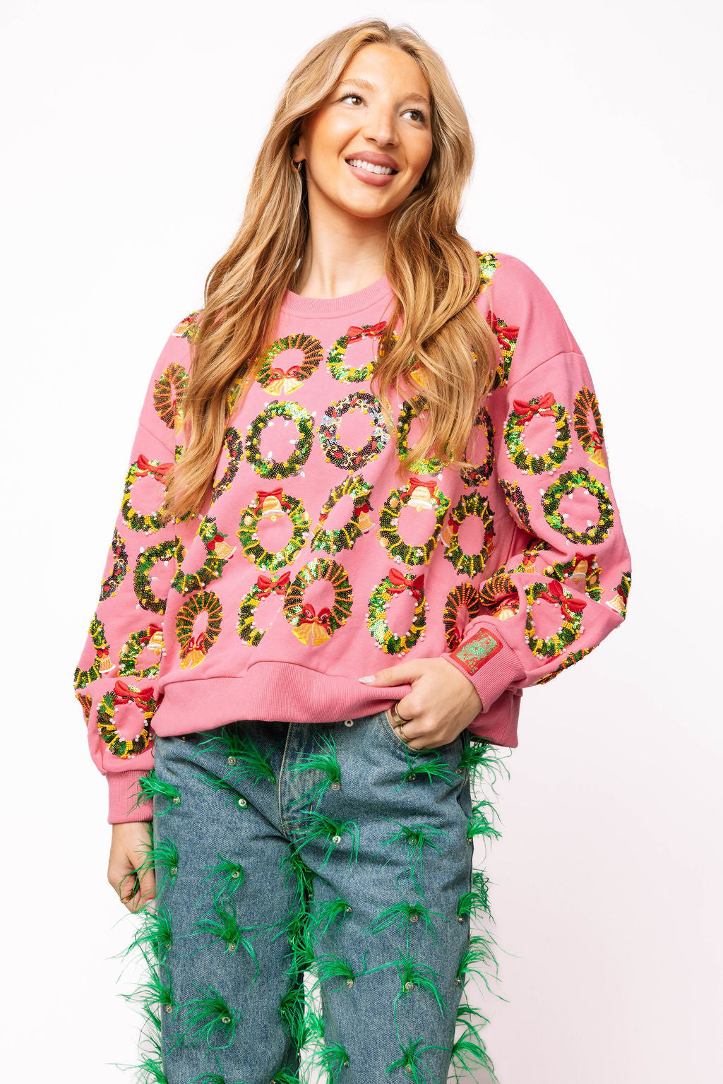 Hot Pink Multi Wreaths Sweatshirt