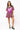 Pink Plaid Metallic Wreath Short Sleeve Cotton Dress