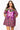 Pink Plaid Metallic Wreath Short Sleeve Cotton Dress