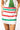 White, Red & Green Stripe Skirt