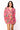 Pink & Red Stripe Christmas Icon Collar Dress
