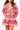 Neon Pink Poinsettia Button Up Mock Neck Tie Sweatshirt Dress