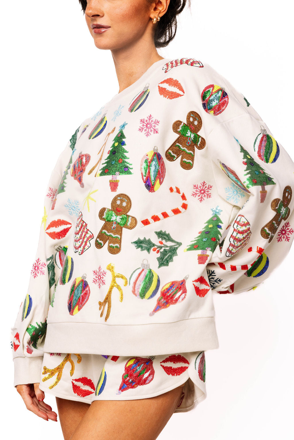 Beige Multi Christmas Icons Sweatshirt