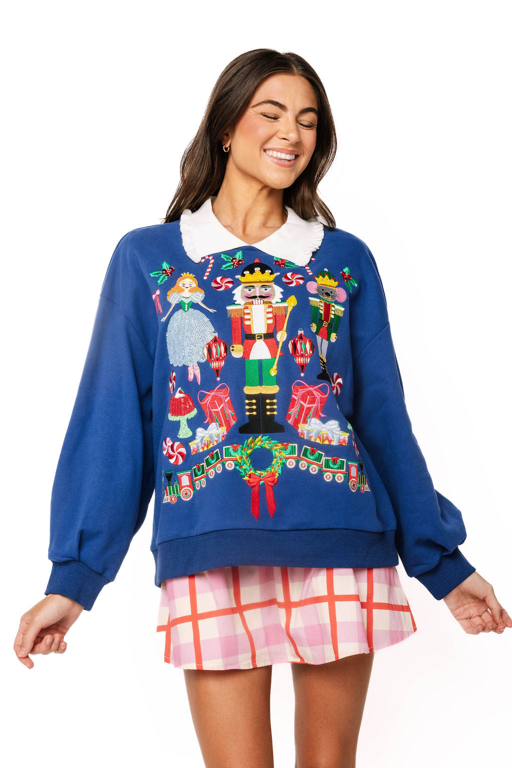 Navy Collared Nutcracker Icon Sweatshirt