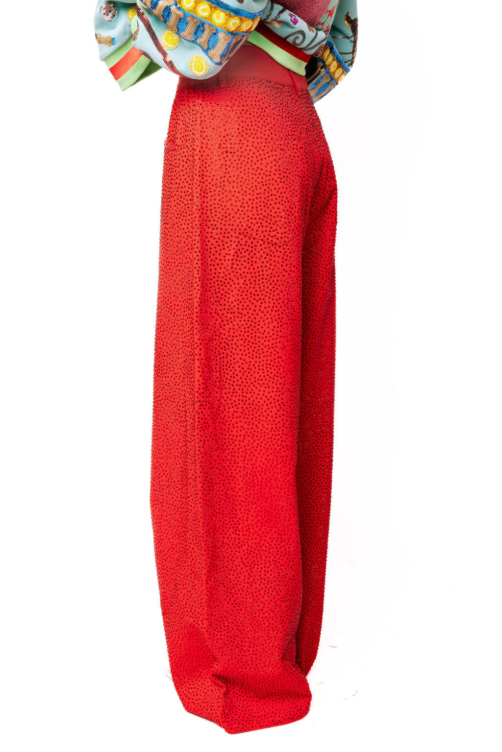 Red Rhinestone Jean