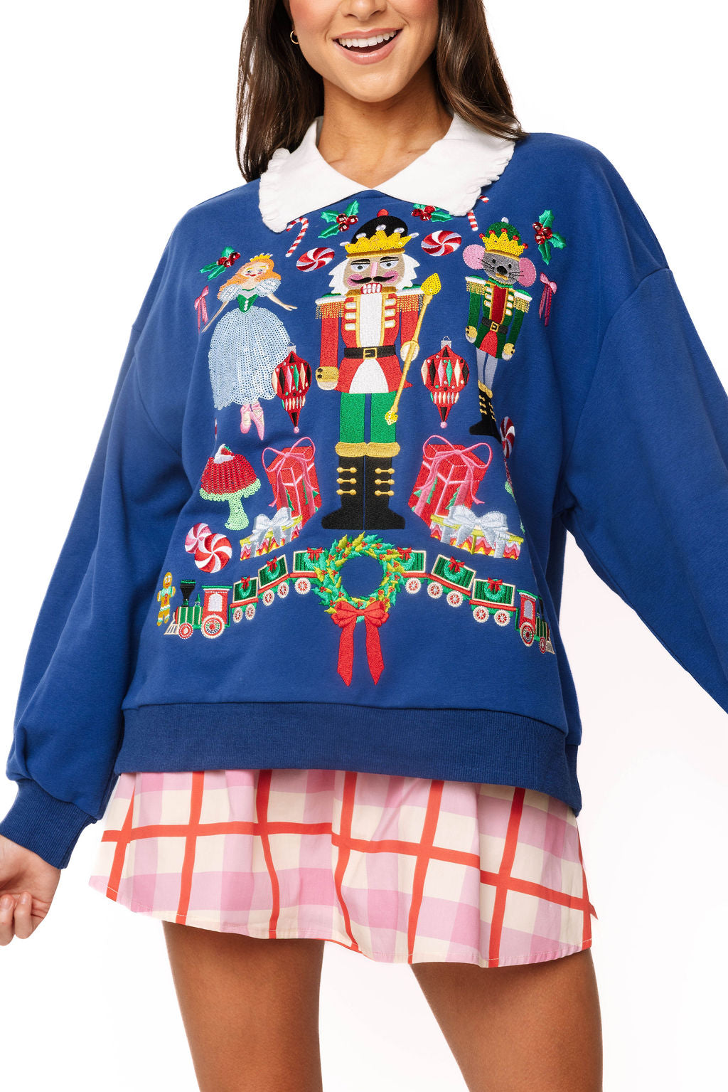 Navy Collared Nutcracker Icon Sweatshirt